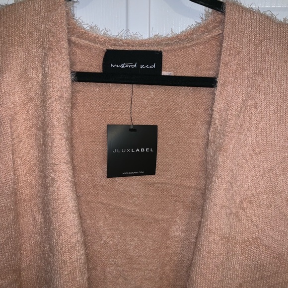 NWT JLUXLABEL Blush Balloon Sleeve Fuzzy Cardigan - Picture 7 of 10